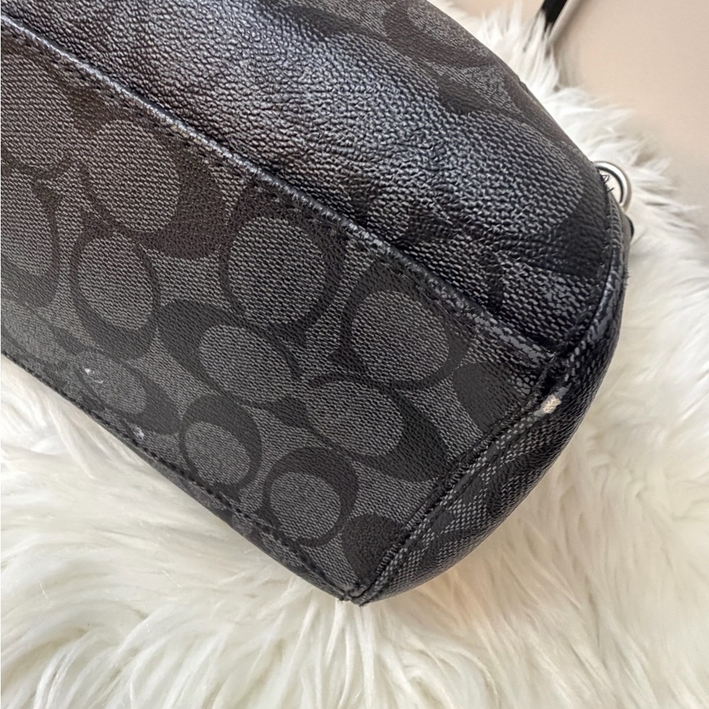Coach F18917 Peyton Signature Tote Black Grey Logo Handbag Bag - Picture 5 of 10
